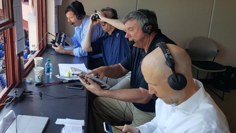 Our 4-man Spring Training webcast team in Clearwater with John Wehner, Greg Brown, Bob Walk and I